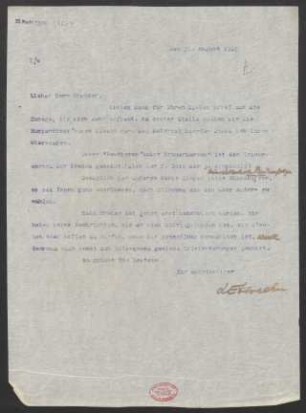 Brief an Paul Graener : 31.08.1915