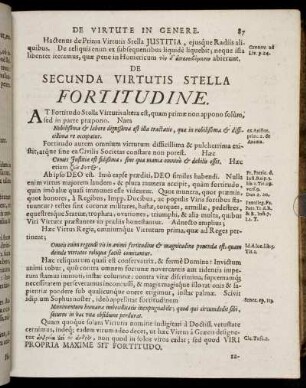 De Secunda Virtutis Stella Fortitudine.