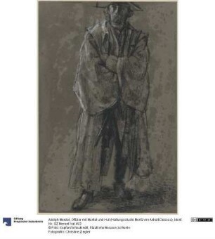 Offizier mit Mantel und Hut (Haltungsstudie Moritz von Anhalt-Dessau)