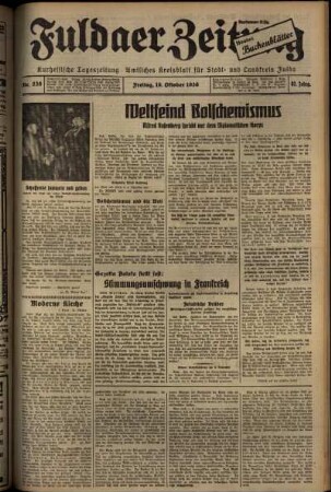 Ausgabe vom Freitag, den 16. Oktober 1936.
