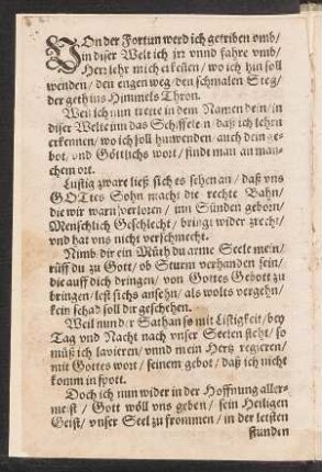 VOn der Fortun werd ich getriben vmb/ || in diser Welt ich jrr vnnd fahre vmb/ ||