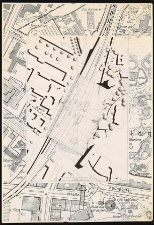 City-Bahnhof, Zoologischer Garten, Berlin-Charlottenburg Schinkelwettbewerb 1987: Lageplan