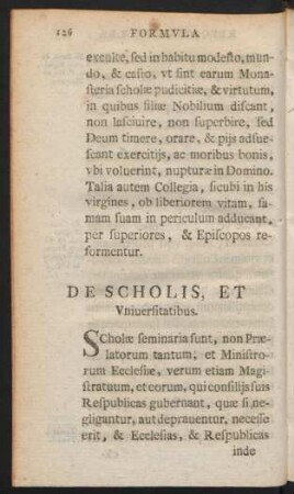 De Scholis, Et Universitatibus.