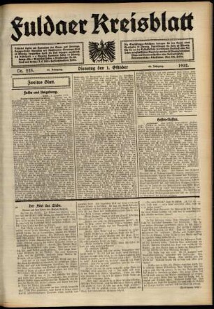 Zweite Ausgabe vom Dienstag, den 01. Oktober 1912.