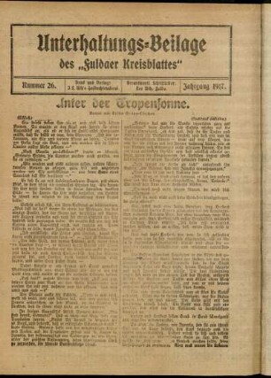 Ausgabe vom Sonntag, den 01. Juli 1917.