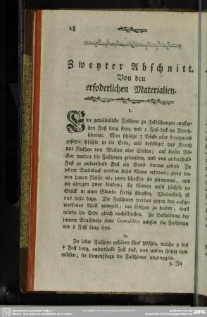 Zweyter Abschnitt. Von den erforderlichen Materlialien