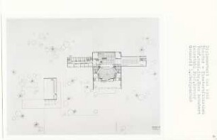 Theater und Theaterbibliothek, Berlin-Kreuzberg (Diplomarbeit bei Willy Kreuer): Grundriss 1. Obergeschoss