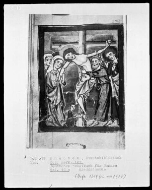 Deutsches Gebetbuch für Nonnen — Kreuzabnahme, Folio 38verso