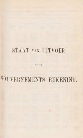 Staat van uitvoer voor gouvernements rekening