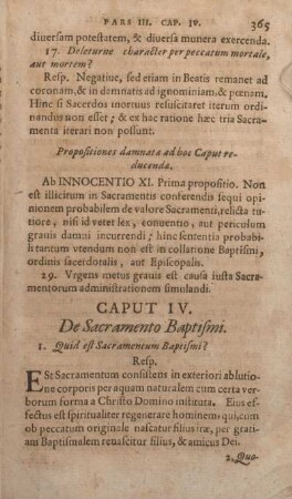 Caput IV. De Sacramento Baptismi.