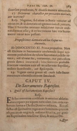 Caput IV. De Sacramento Baptismi.
