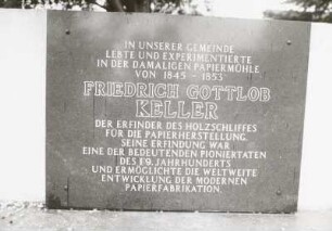 Denkmal f. Erfinder des Holzschliffes (Papierherst.), Kühnhaide