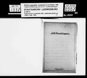 Materialsammlung für die Neubearbeitung der OAB, vornehmlich zur Oberamtsstadt