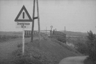 Rothenhusen: Warnungsschild, Zonengrenze 50 m, Ostzone