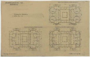 Fischer, Theodor; Nürnberg; Bismarckdenkmal - Abänderung der Schichten III - IIIb, IV - IVb u. V - Vb (Grundrisse)