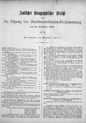 No. 3, 22. Januar 1885