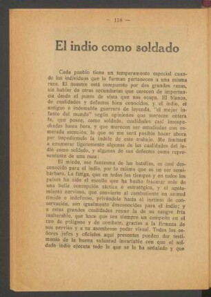 El indio como soldado