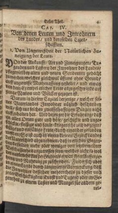 Cap. IV. Von denen Leuten und Inwohnern des Landes/ und deroselben Eigenschafften.