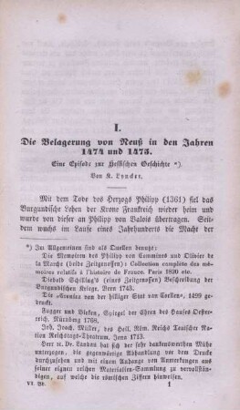 I. Die Belagerung von Reuß in den Jahren 1474 und 1475.