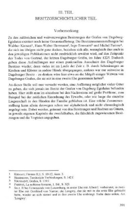 III. Teil: Besitzgeschichtlicher Teil