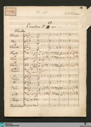 Overtures - JWK Mus.Ms. 31 : orch; F; StrK WoO 1.3