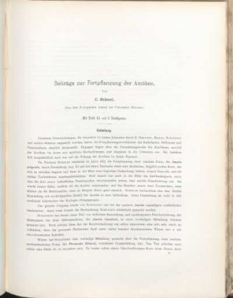 Beiträge zur Fortpflanzung der Amöben.