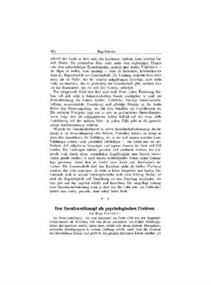 Der Berufswettkampf als psychologisches Problem