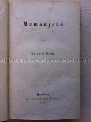 Frühe Ausgabe des Gedichtbandes Romanzero von Heinrich Heine