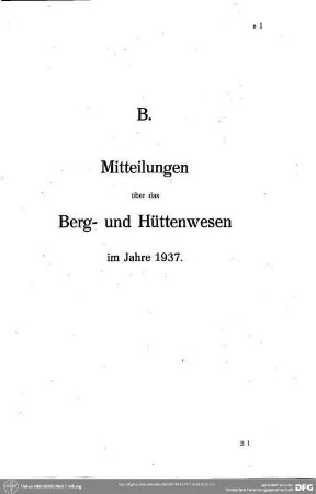 Mitteilungen über das Berg- und Hüttenwesen. Bergbau