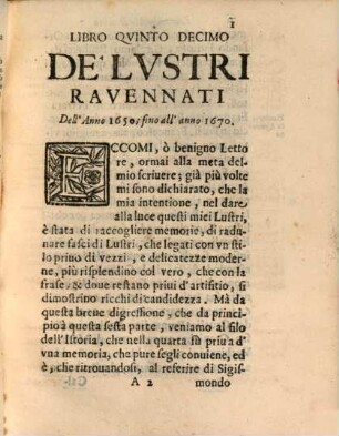 Lvstri Ravennati, 6. Dall'Anno mille, e cinquecento ottantaotto sino all'Anno mille, e seicento cinquanta