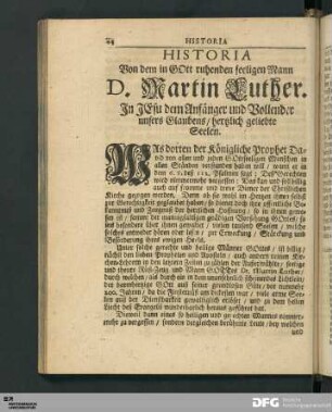 Historia Von dem in GOtt ruhenden seeligen Mann D. Martin Luther.