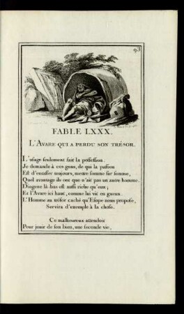 Fable LXXX. L'Avare Qui Perdu Son Trésor.