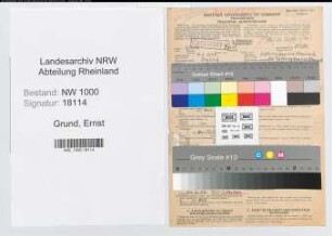 Entnazifizierung Ernst Grund, geb. 04.01.1895 (Landwirt)