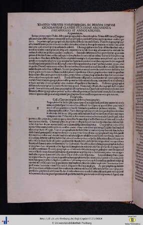 Ioannes Verneri Nurenbergen. in primum librum geographiae Cladii Ptolemaei argumenta paraphrases et annotationes.