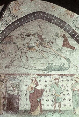 Der heilige Georg kämpft mit dem Drachen