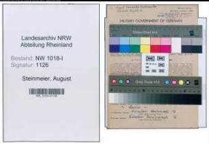 Entnazifizierung August Steinmeier , geb. 16.12.1904 (Baeckermeister)