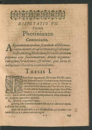 Disputatio VII. Contra Photinianos.