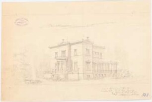 Villa: Perspektivische Ansicht, (Vorskizze zu Inv.Nr. 2331)