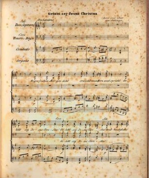 Gelobt sey Jesus Christus! : Lied mit Chor für zwei Sopran, Tenor und Baß mit Orgel- oder Klavierbegleitung
