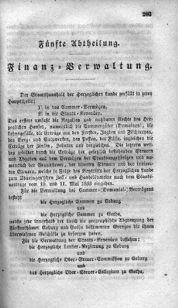 5. Abtheilung : Finanz-Verwaltung