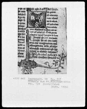 Missale — Himmelfahrt, Folio 129recto