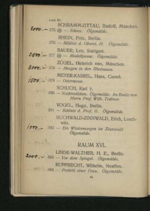 Raum XVI. Nr. 383 - 401