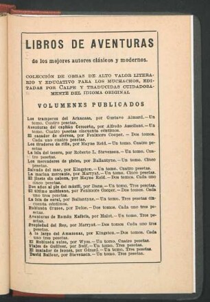 Libros de aventuras