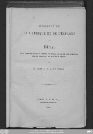 Description de l'Afrique et de l'Espagne