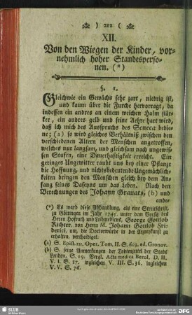 XII. Von den Wiegen der Kinder, vornehmlich hoher Standespersonen