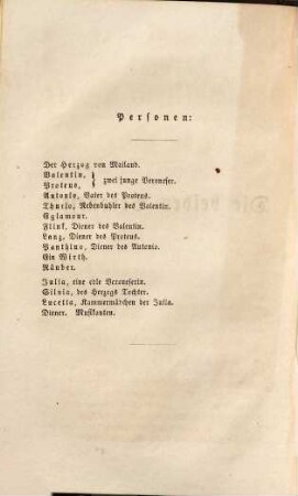 Shakspeare's dramatische Werke, 8. Die beiden Veroneser. Coriolanus. Liebes Leid und Lust