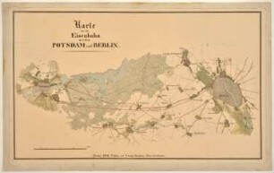 Karte von der Eisenbahn zwischen Potsdam und Berlin
