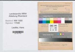 Entnazifizierung Hans Liedtke, geb. 24.09.1898 (Hilfsarbeiter)