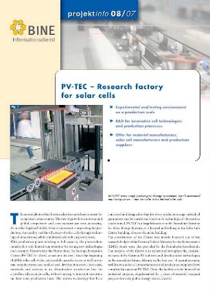 PV-TEC - Research factory for solar cells.