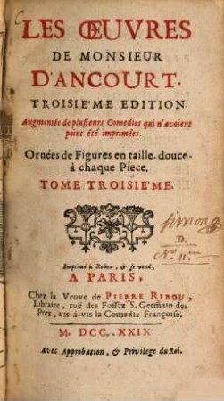 Les Oeuvres De Monsieur D'Ancourt, 3